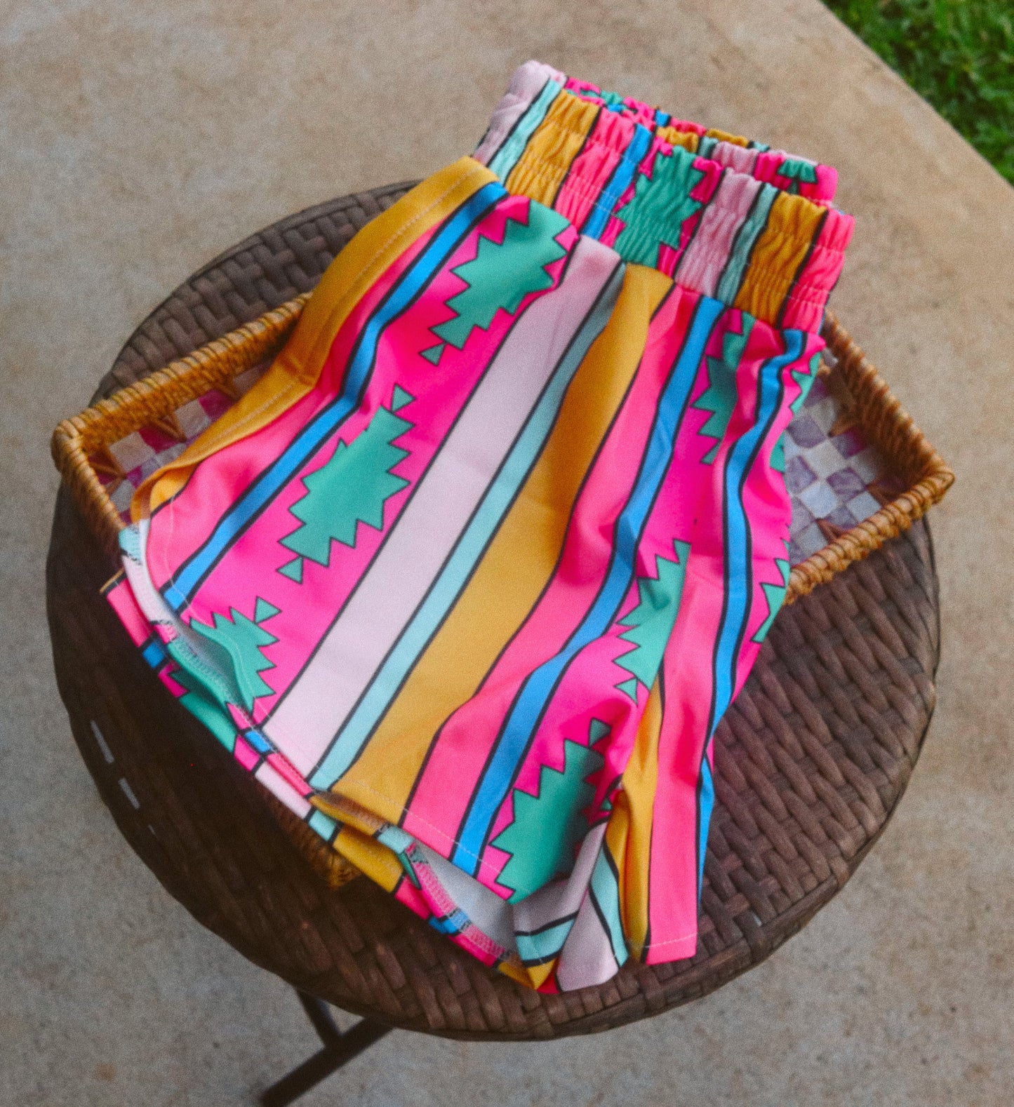 PINK AZTEC LOUNGE SHORTS