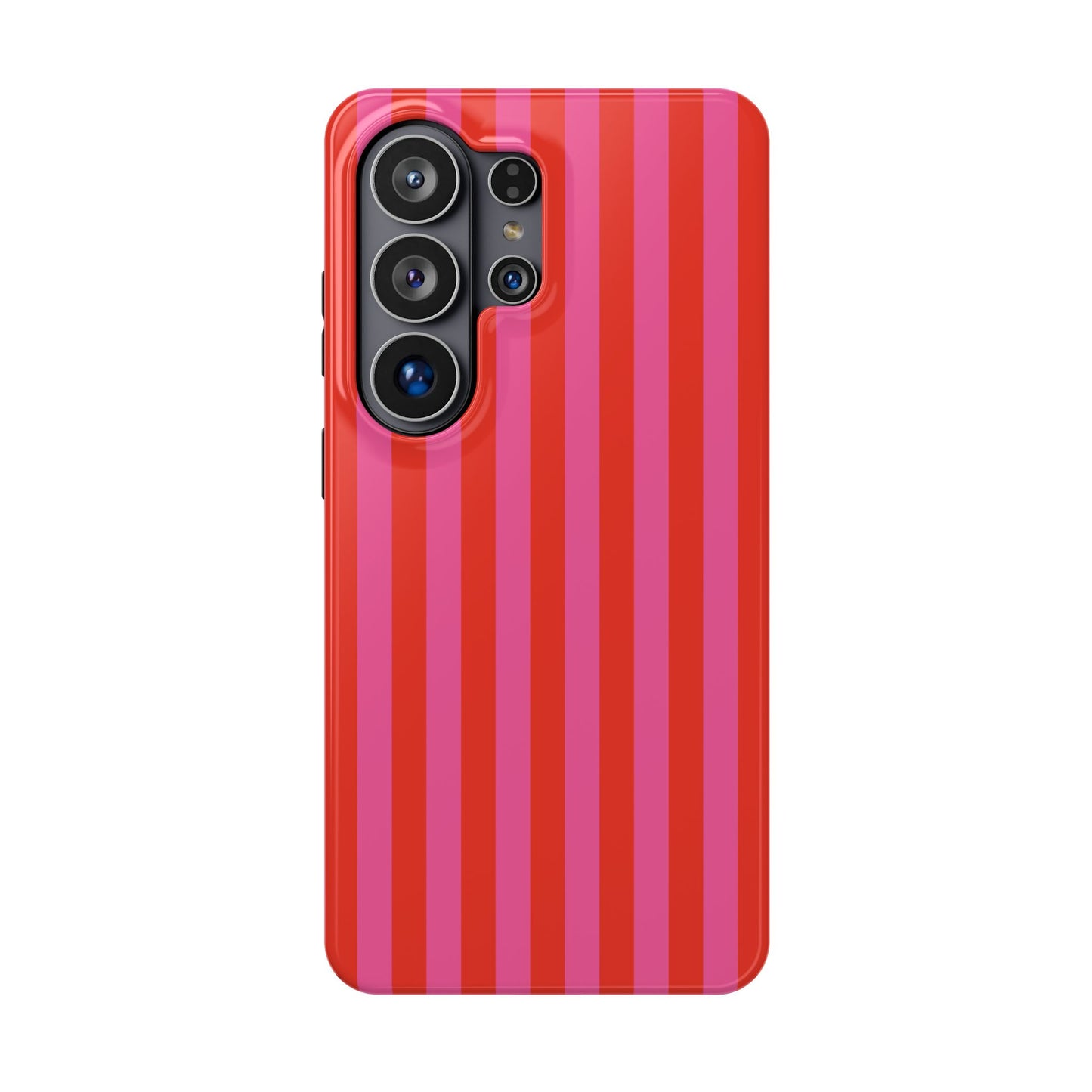 RED + PINK STRIPE MAGSAFE IMPACT-RESISTANT PHONE CASE
