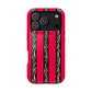 HOT PINK ZEBRA CHECKERED MAGSAFE IMPACT-RESISTANT PHONE CASE