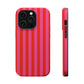 RED + PINK STRIPE MAGSAFE IMPACT-RESISTANT PHONE CASE