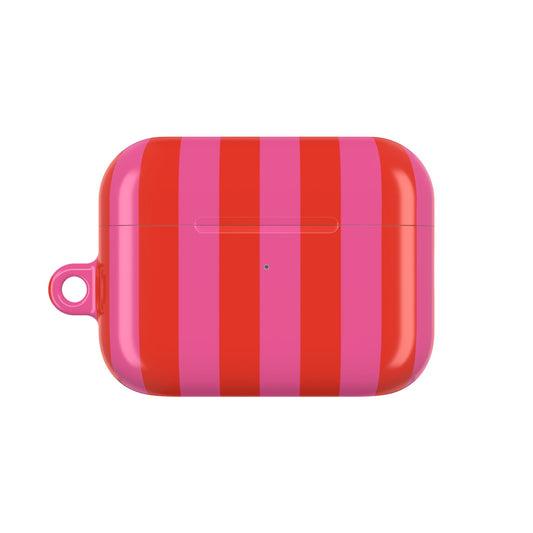 RED + PINK STRIPE AIRPODS CASE