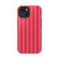 RED + PINK STRIPE MAGSAFE IMPACT-RESISTANT PHONE CASE