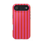 RED + PINK STRIPE MAGSAFE IMPACT-RESISTANT PHONE CASE