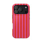 RED + PINK STRIPE MAGSAFE IMPACT-RESISTANT PHONE CASE
