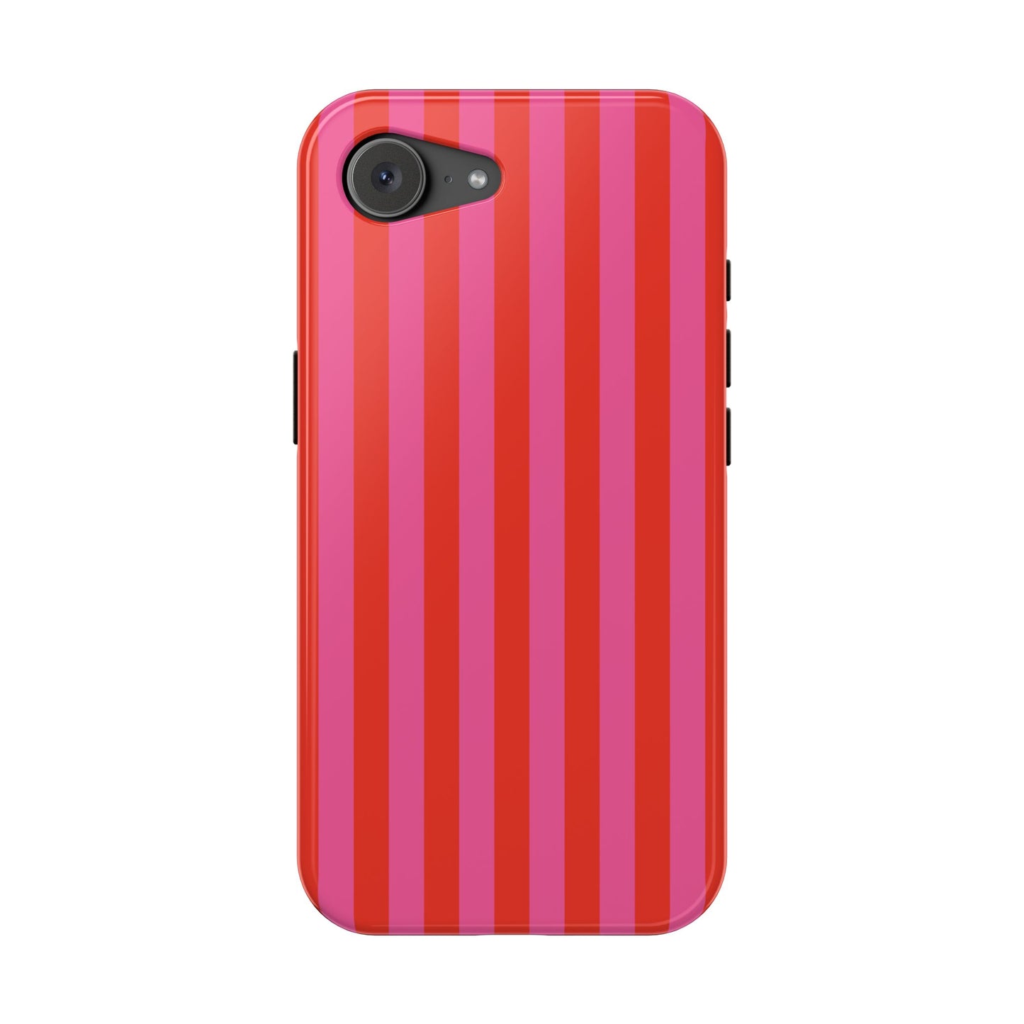 RED + PINK STRIPE MAGSAFE IMPACT-RESISTANT PHONE CASE
