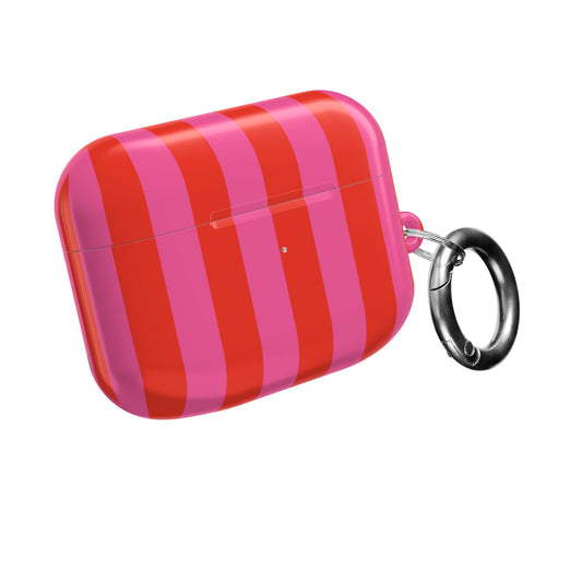 RED + PINK STRIPE AIRPODS CASE