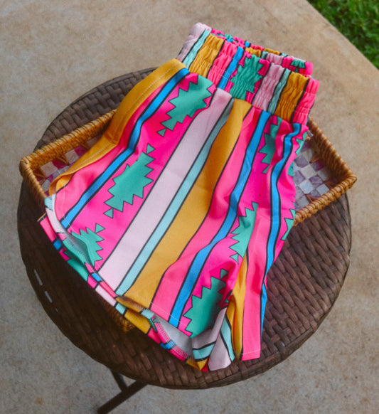PINK AZTEC LOUNGE SHORTS
